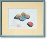 Steine – Aquarell-Bild 40x30 cm –Rahmen 70x50 cm – Preis: € 350 (verkauft)