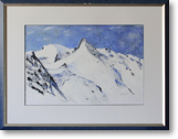 Winter – Acryl auf Papier – Bildgröße: 50x34 cm – Größe gerahmt: 71x55 cm –Preis: € 250