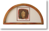 Buddha – Aquarell in antikem Fenster – 123x56 cm – unverkuflich